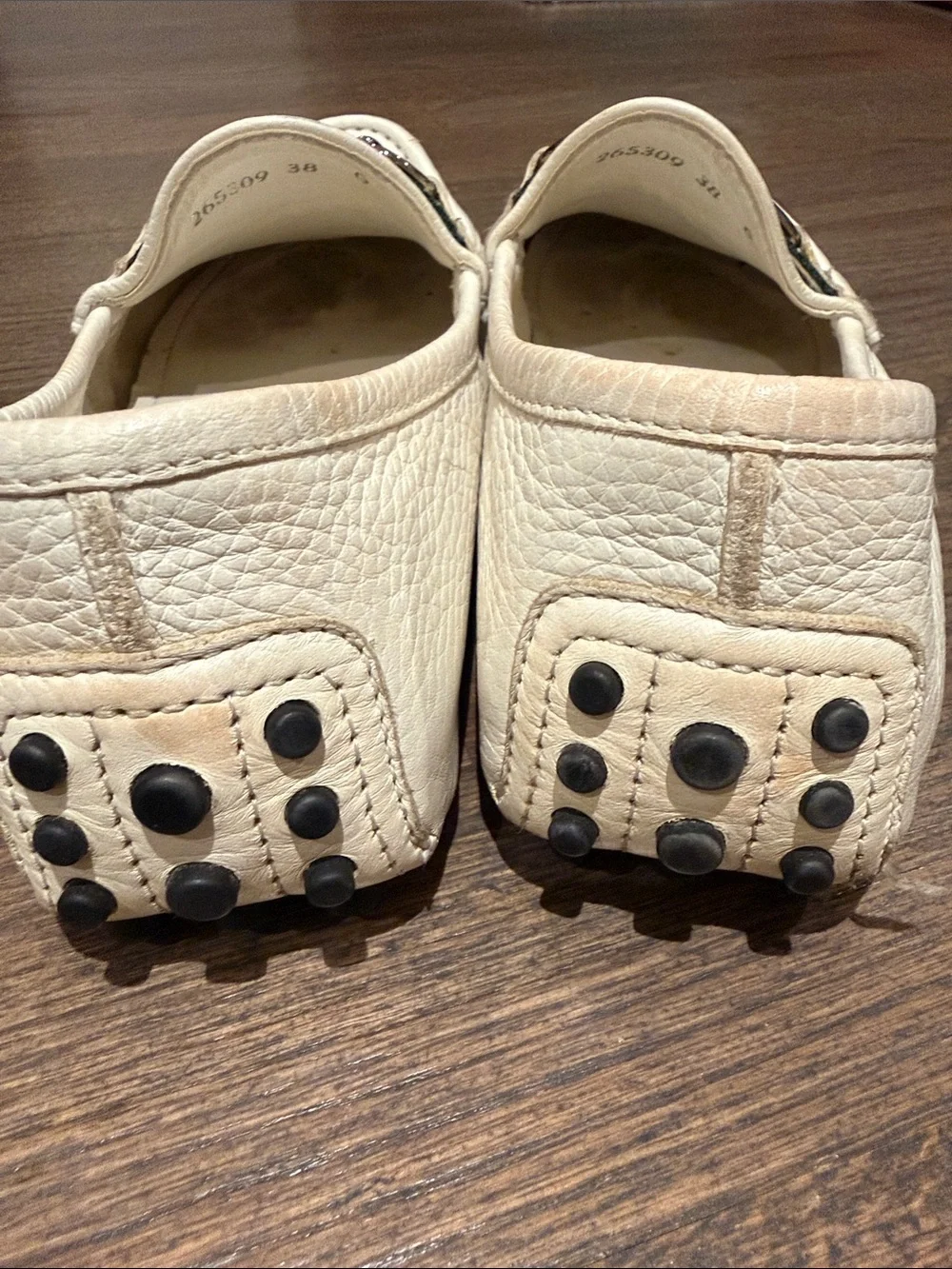 Gucci White Leather Loafers with Green-Red Web and Silver Horsebit Size 8